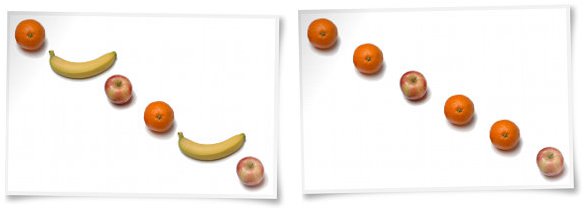 Identifying patterns: orange, banana, apple, orange, banana, apple and orange, orange, apple, orange, orange, apple