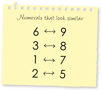 Distinguishing between numerals that look similar