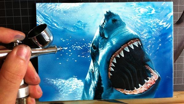 airbrushed shark